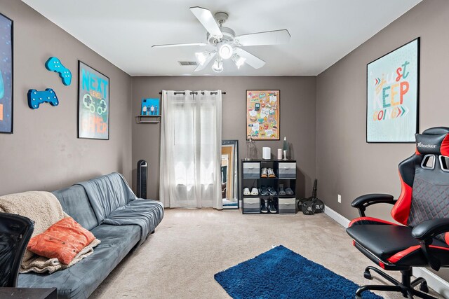 604 Applejack Ct, Antioch, TN 37013 - carpeted living area featuring ceiling fan