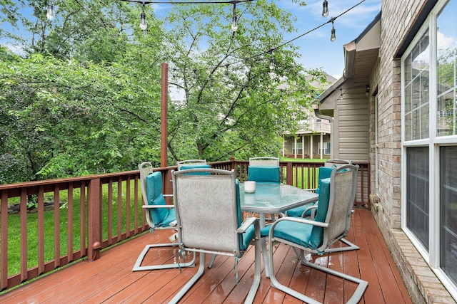 604 Applejack Ct, Antioch, TN 37013 - wooden terrace with outdoor dining area