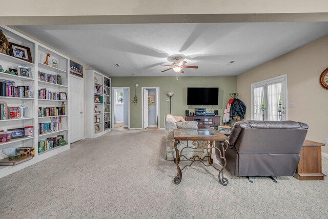 1013 Laurel Hills Dr, Dickson, TN 37055 - carpeted living area with a ceiling fan and baseboards