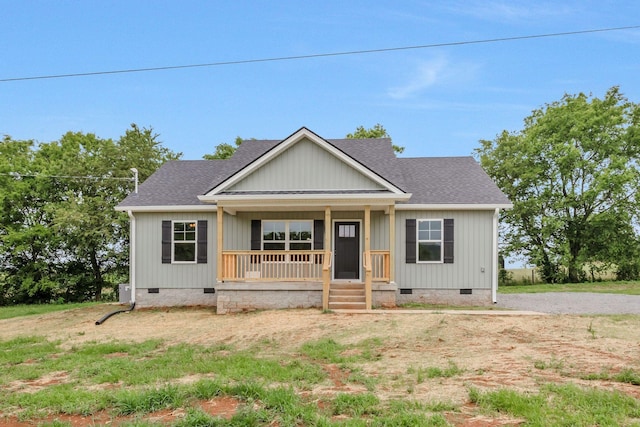 2327 Claude Fox Rd, Cornersville, TN 37047 - view of front of property featuring crawl space, a porch, and a shingled roof