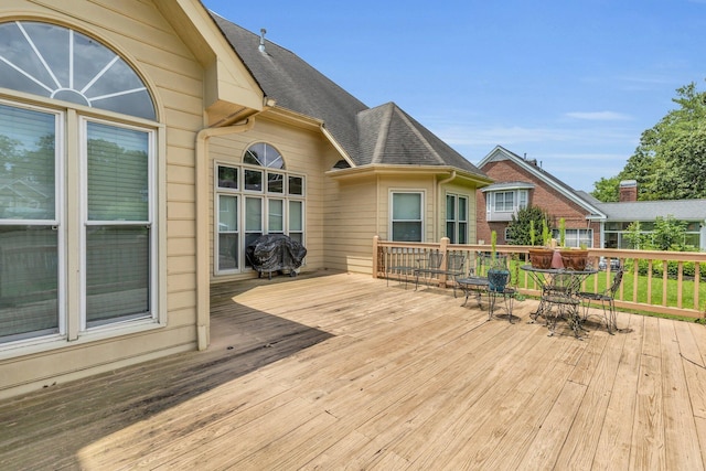8013 Rosemere Way, Chattanooga, TN 37421 - wooden deck featuring outdoor dining area and a grill