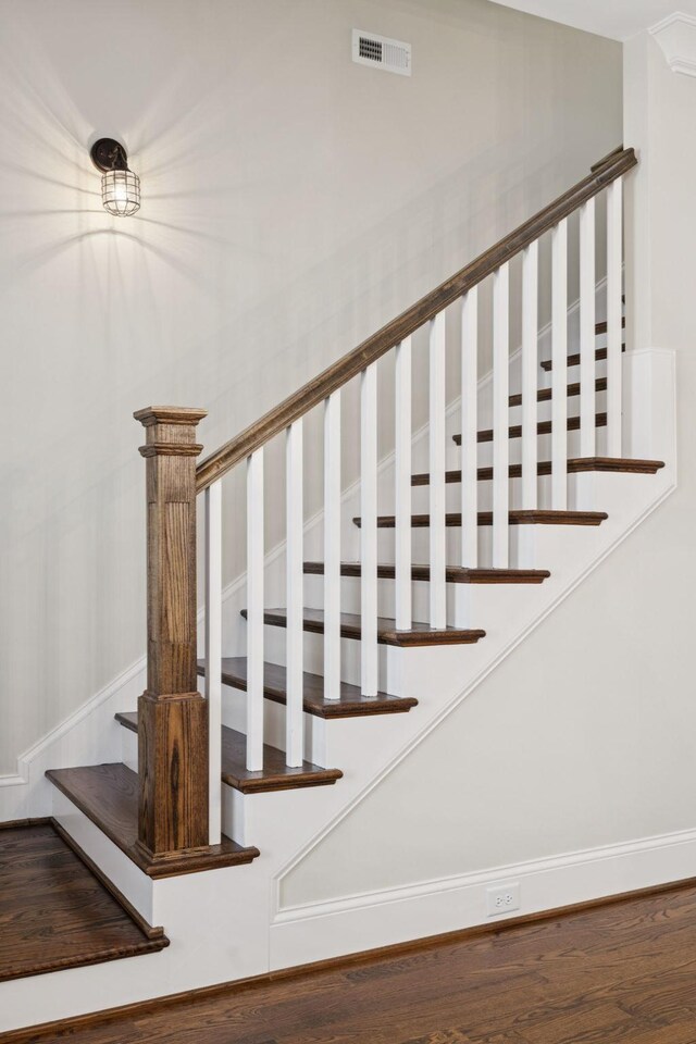 703 Welsh Ln, Franklin, TN 37064 - stairway featuring wood finished floors