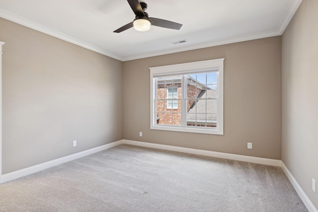 703 Welsh Ln, Franklin, TN 37064 - empty room with light colored carpet, crown molding, and ceiling fan
