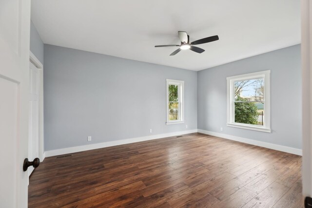 222 Groh St, Lawrenceburg, TN 38464 - spare room with dark wood-style floors and ceiling fan