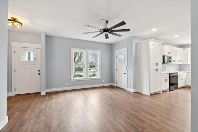 222 Groh St, Lawrenceburg, TN 38464 - foyer entrance featuring ceiling fan, wood finished floors, and recessed lighting