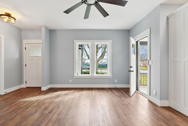 222 Groh St, Lawrenceburg, TN 38464 - foyer featuring wood finished floors and ceiling fan