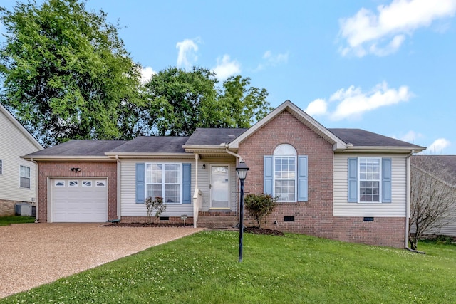 109 New Haven Ct, Nashville, TN 37214 - single story home featuring crawl space, a garage, a front yard, and concrete driveway