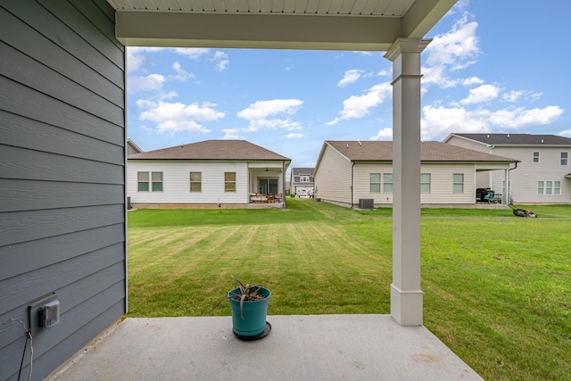 3716 Capstone Dr, Murfreesboro, TN 37128 - view of green lawn with a patio