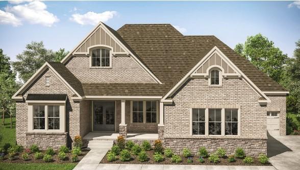 6628 Bethesda Arno Rd, Thompsons Station, TN 37179 - view of front of property with covered porch, brick siding, and a shingled roof