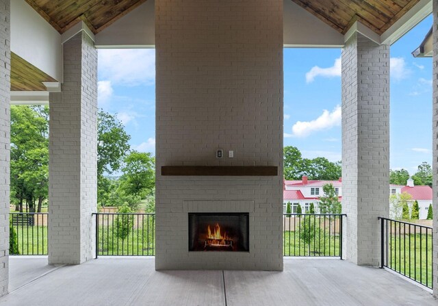 6628 Bethesda Arno Rd, Thompsons Station, TN 37179 - view of patio / terrace featuring a brick fireplace