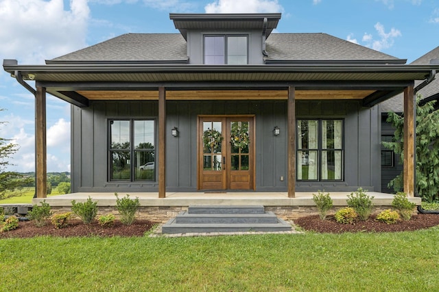 4080 Coles Ferry Pike, Lebanon, TN 37087 - entrance to property with covered porch, a shingled roof, and board and batten siding
