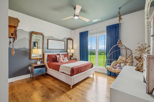 4080 Coles Ferry Pike, Lebanon, TN 37087 - bedroom featuring wood finished floors, a ceiling fan, and access to outside
