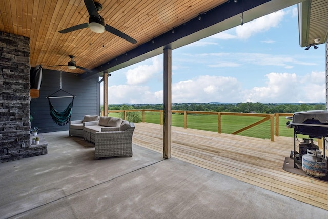 4080 Coles Ferry Pike, Lebanon, TN 37087 - deck featuring ceiling fan, grilling area, and outdoor lounge area