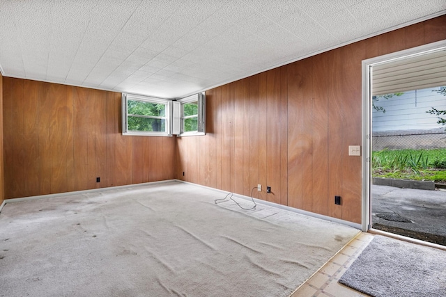 3841 Rollingwood Dr, Chattanooga, TN 37406 - carpeted empty room featuring wood walls