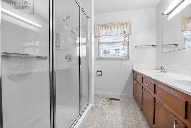 3841 Rollingwood Dr, Chattanooga, TN 37406 - full bathroom with double vanity and a shower stall