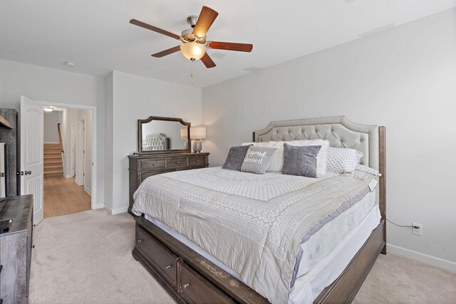 832 Green Meadow Ln, Smyrna, TN 37167 - bedroom with light carpet and a ceiling fan
