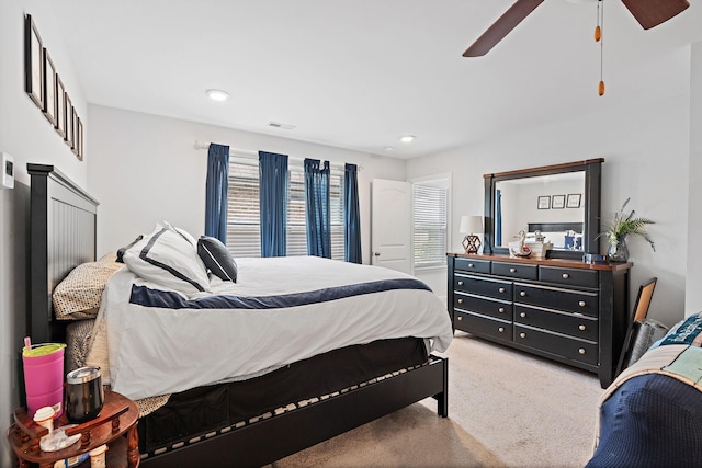 832 Green Meadow Ln, Smyrna, TN 37167 - bedroom featuring carpet flooring, a ceiling fan, and recessed lighting