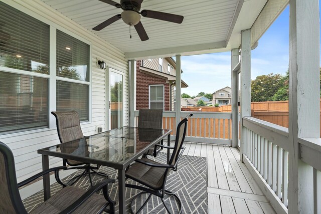 832 Green Meadow Ln, Smyrna, TN 37167 - deck with a ceiling fan and outdoor dining space