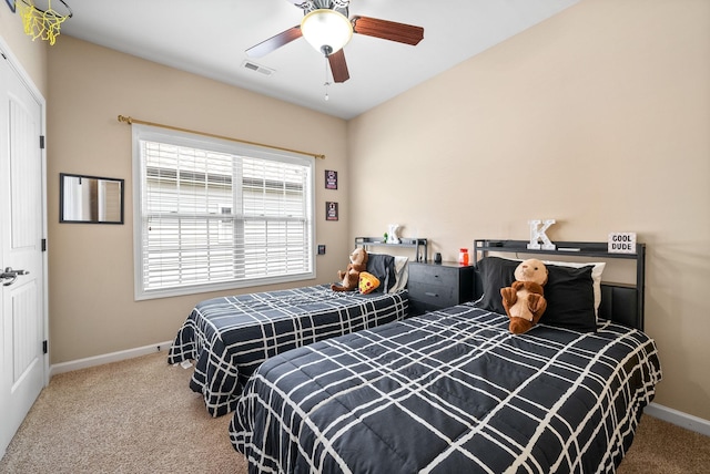 3351 Cotham Ln, Clarksville, TN 37042 - carpeted bedroom featuring baseboards and a ceiling fan