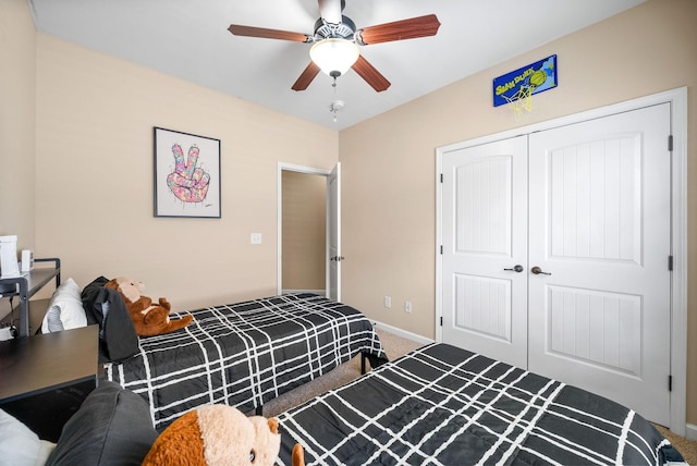 3351 Cotham Ln, Clarksville, TN 37042 - carpeted bedroom with a closet and ceiling fan