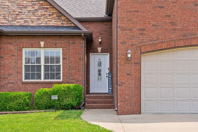 3351 Cotham Ln, Clarksville, TN 37042 - doorway to property with a shingled roof and brick siding