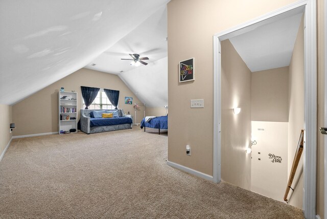 3351 Cotham Ln, Clarksville, TN 37042 - bedroom featuring carpet, lofted ceiling, and a ceiling fan