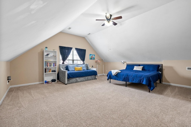 3351 Cotham Ln, Clarksville, TN 37042 - carpeted bedroom featuring lofted ceiling and ceiling fan
