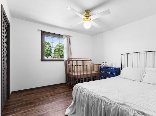 2355 Davidson Graveyard Rd, Clarksville, TN 37043 - bedroom with wood finished floors, ceiling fan, and a closet
