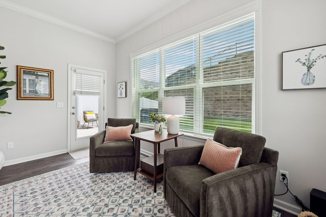 1434 Autumn Leaf Ln, Mount Juliet, TN 37122 - living area featuring plenty of natural light, ornamental molding, and wood finished floors