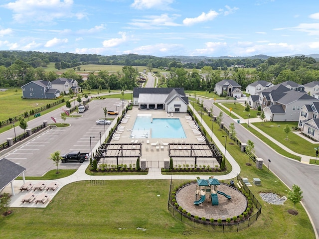 1434 Autumn Leaf Ln, Mount Juliet, TN 37122 - aerial perspective of suburban area featuring a pool area