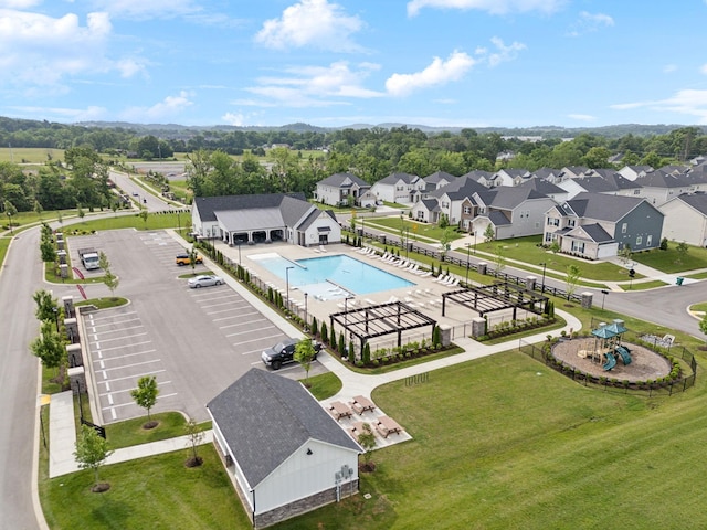 1434 Autumn Leaf Ln, Mount Juliet, TN 37122 - aerial perspective of suburban area with a pool area