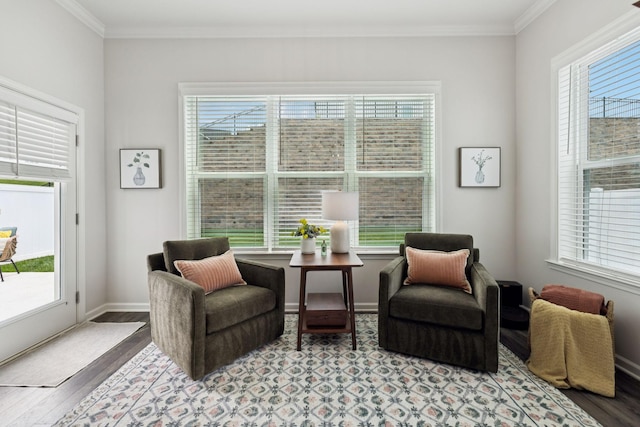 1434 Autumn Leaf Ln, Mount Juliet, TN 37122 - sitting room featuring healthy amount of natural light, wood finished floors, and crown molding