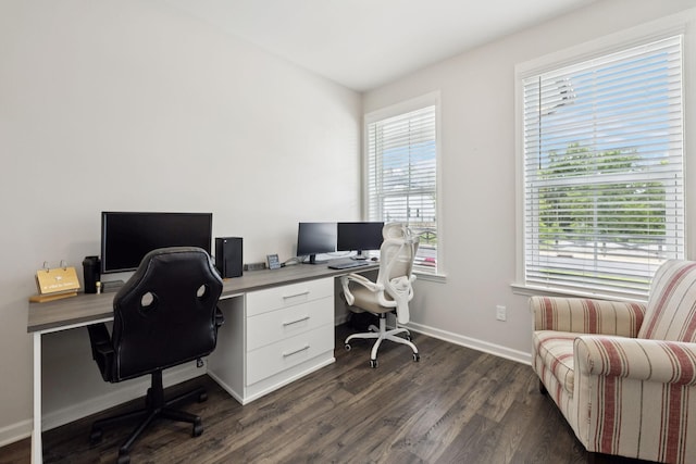 1434 Autumn Leaf Ln, Mount Juliet, TN 37122 - home office with dark wood-style flooring and baseboards