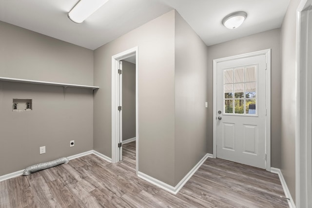 715 N High St N, Winchester, TN 37398 - laundry area with hookup for an electric dryer, light wood-type flooring, and washer hookup