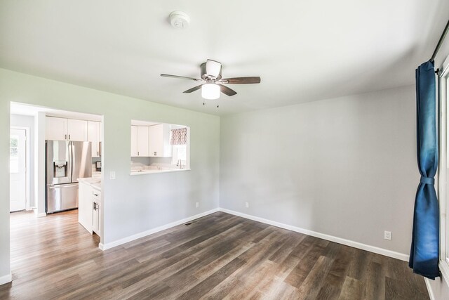 13989 Owens Chapel Rd, Springfield, TN 37172 - spare room with ceiling fan, dark wood-style floors, and a smoke detector