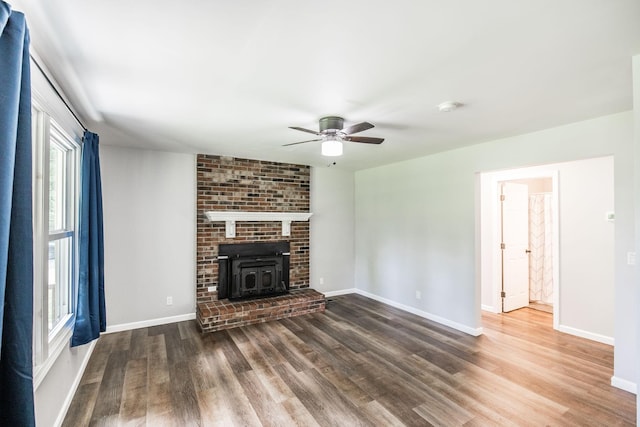 13989 Owens Chapel Rd, Springfield, TN 37172 - unfurnished living room with a ceiling fan and wood finished floors