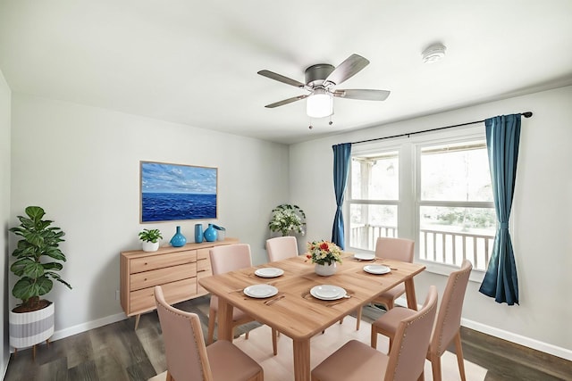 13989 Owens Chapel Rd, Springfield, TN 37172 - dining room featuring dark wood-style flooring and a ceiling fan