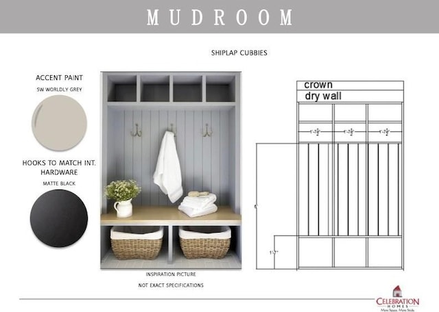 5743 Sagebrush Dr, Murfreesboro, TN 37129 - mudroom featuring built in shelves