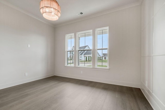 5743 Sagebrush Dr, Murfreesboro, TN 37129 - unfurnished room featuring dark wood-style flooring and crown molding