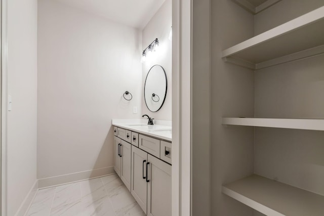 5743 Sagebrush Dr, Murfreesboro, TN 37129 - bathroom featuring marble look tile flooring and double vanity