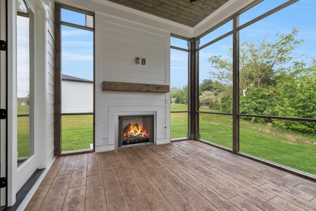 5743 Sagebrush Dr, Murfreesboro, TN 37129 - unfurnished sunroom featuring a fireplace