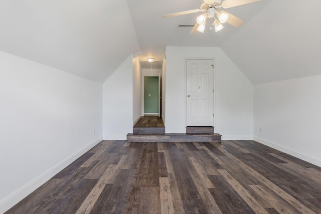 3406 Meadowhill Dr, Murfreesboro, TN 37130 - additional living space with ceiling fan, vaulted ceiling, and wood finished floors