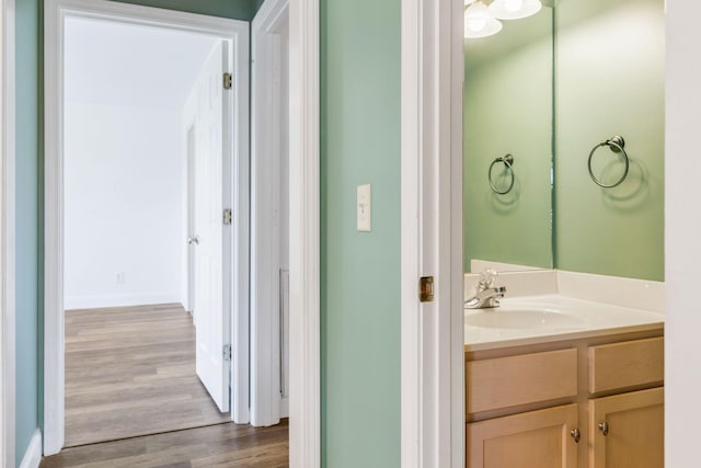 3406 Meadowhill Dr, Murfreesboro, TN 37130 - bathroom featuring vanity and wood finished floors