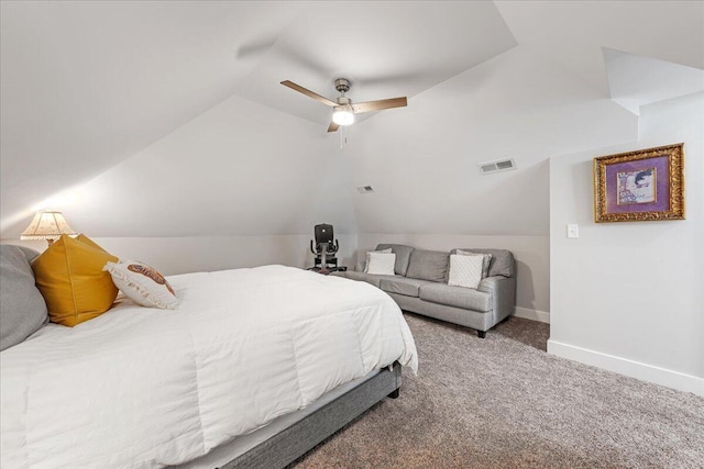 180 Jasper Springs Dr, Jasper, TN 37347 - bedroom with lofted ceiling, carpet flooring, and a ceiling fan