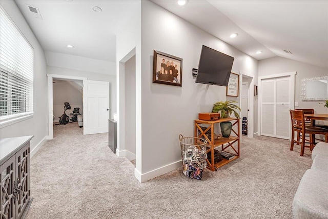 180 Jasper Springs Dr, Jasper, TN 37347 - hallway featuring carpet flooring, recessed lighting, and vaulted ceiling