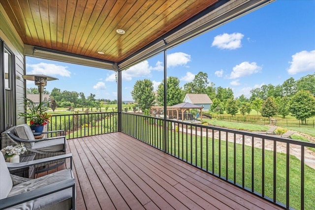 180 Jasper Springs Dr, Jasper, TN 37347 - wooden deck with a gazebo, a fenced backyard, and view of wooded area