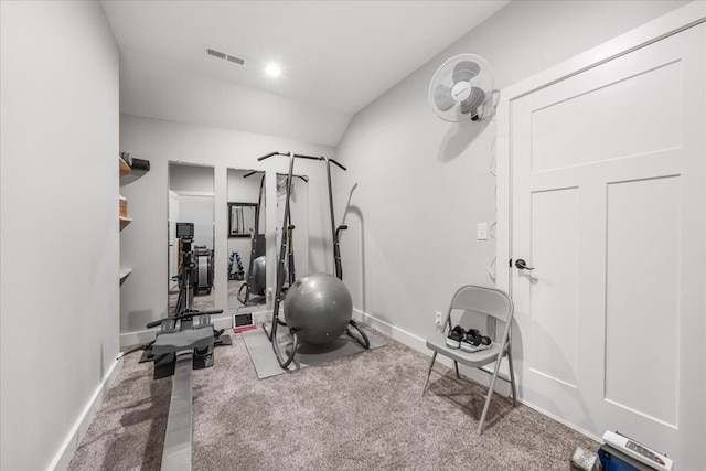180 Jasper Springs Dr, Jasper, TN 37347 - exercise room with carpet and vaulted ceiling