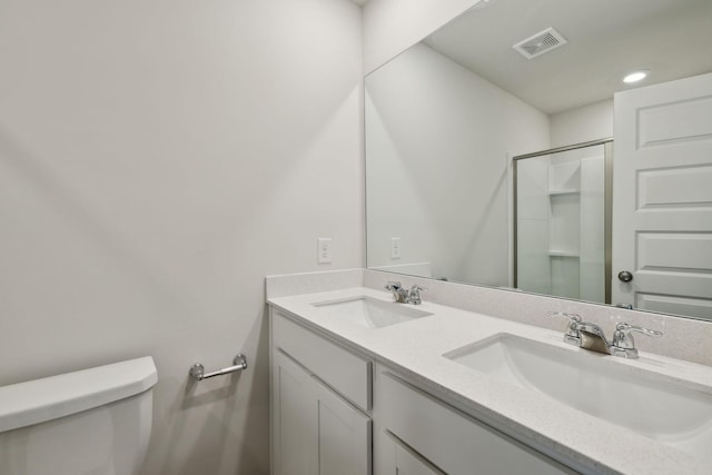 2509 Drumwright Way, Columbia, TN 38401 - bathroom with double vanity, a shower, and recessed lighting