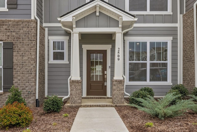 2509 Drumwright Way, Columbia, TN 38401 - entrance to property with board and batten siding and brick siding