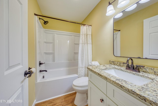 1112 Brookside Ave, Maryville, TN 37804 - full bath with vanity, wood finished floors, and shower / bath combination with curtain
